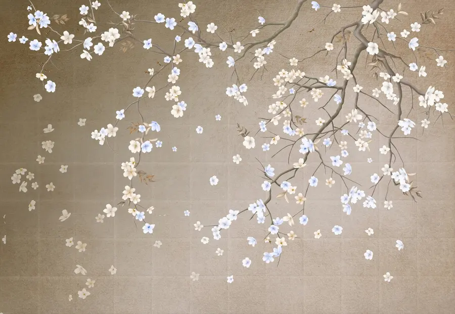 murales de pared Árbol en flor en una pared en mal estado u61369