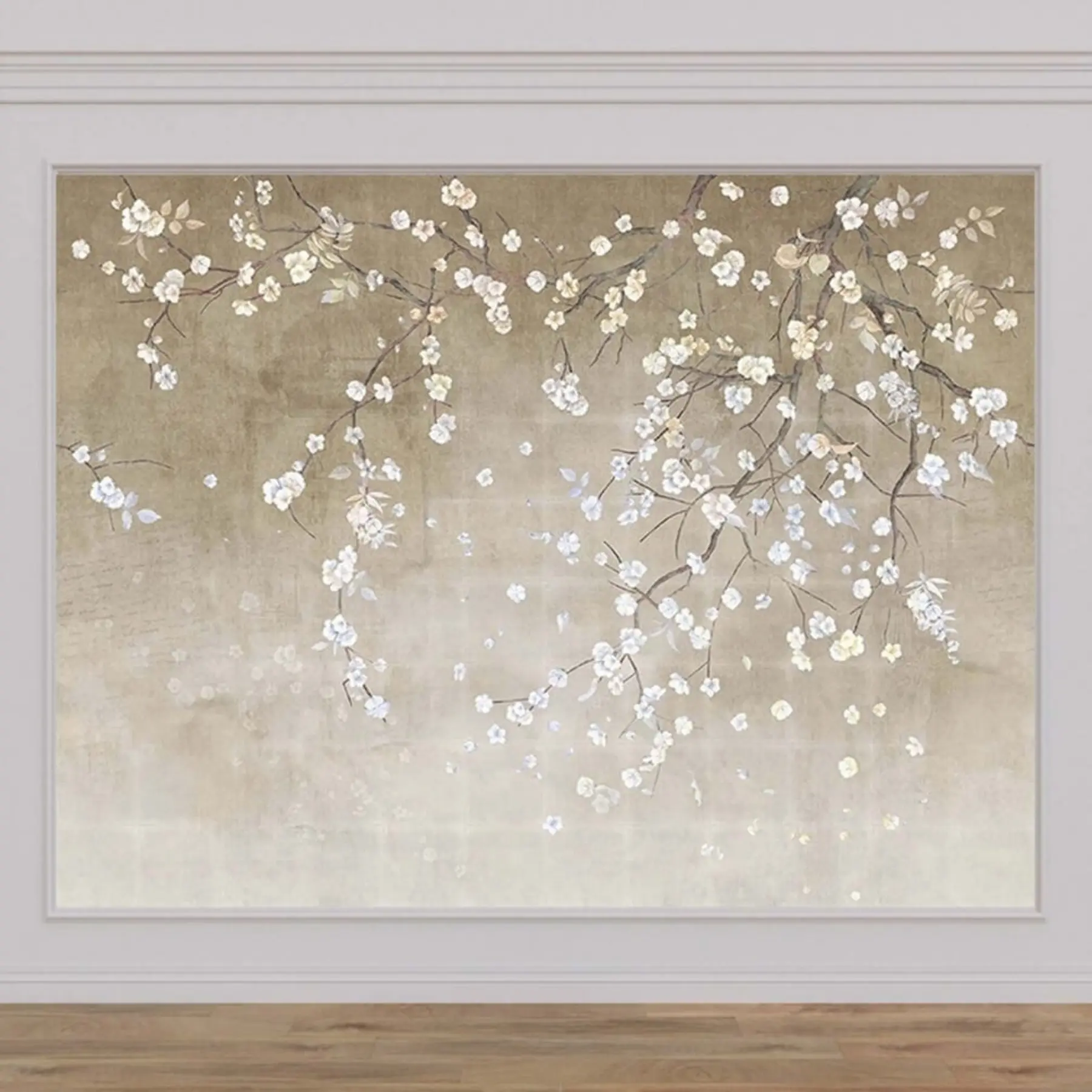 murales de pared Árbol en flor en una pared en mal estado u61369