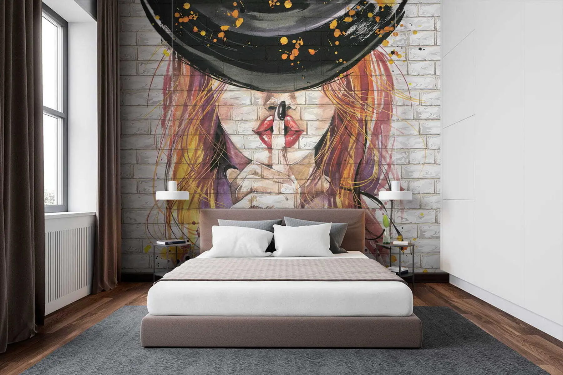 murales de pared Chica con acuarelas u67648