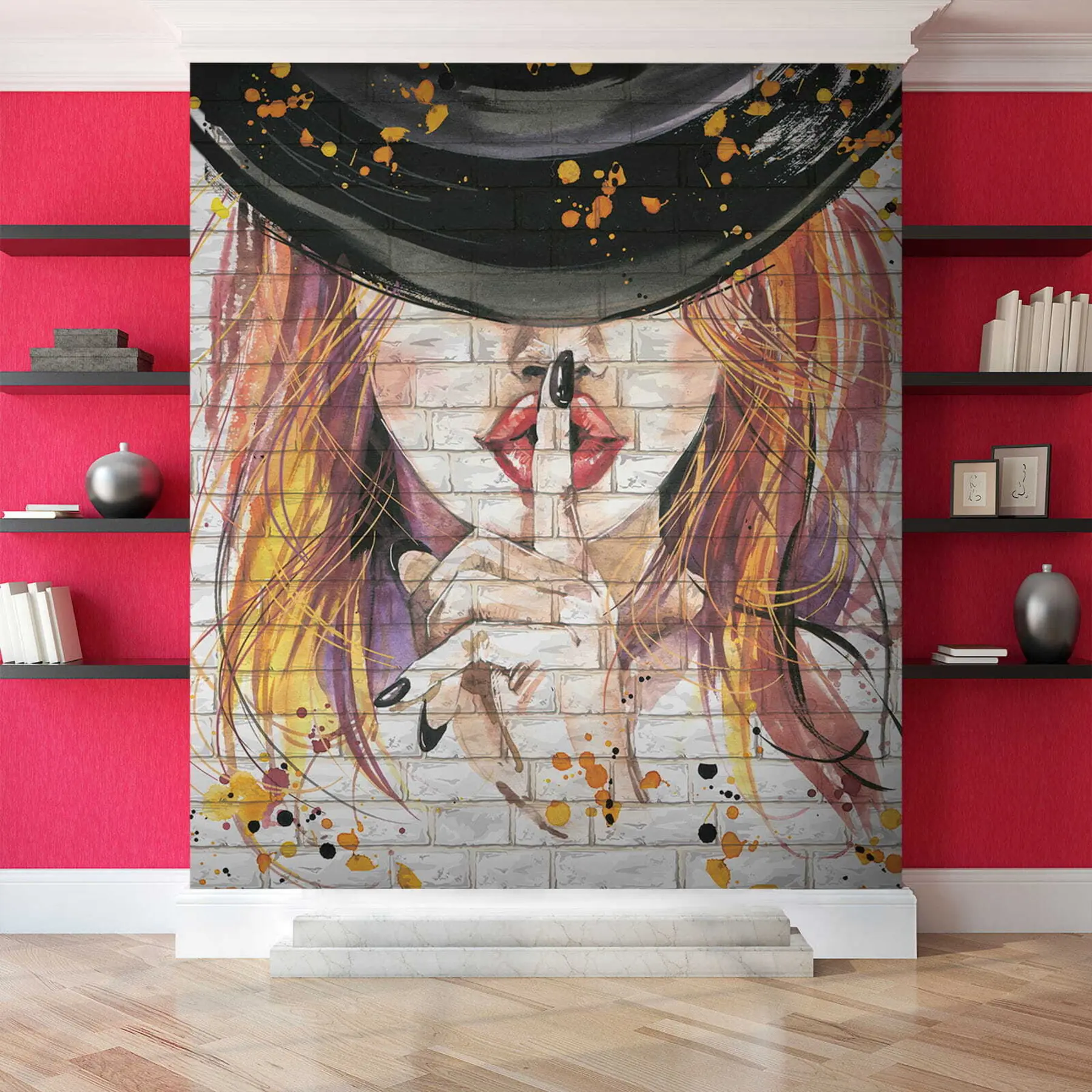 murales de pared Chica con acuarelas u67648