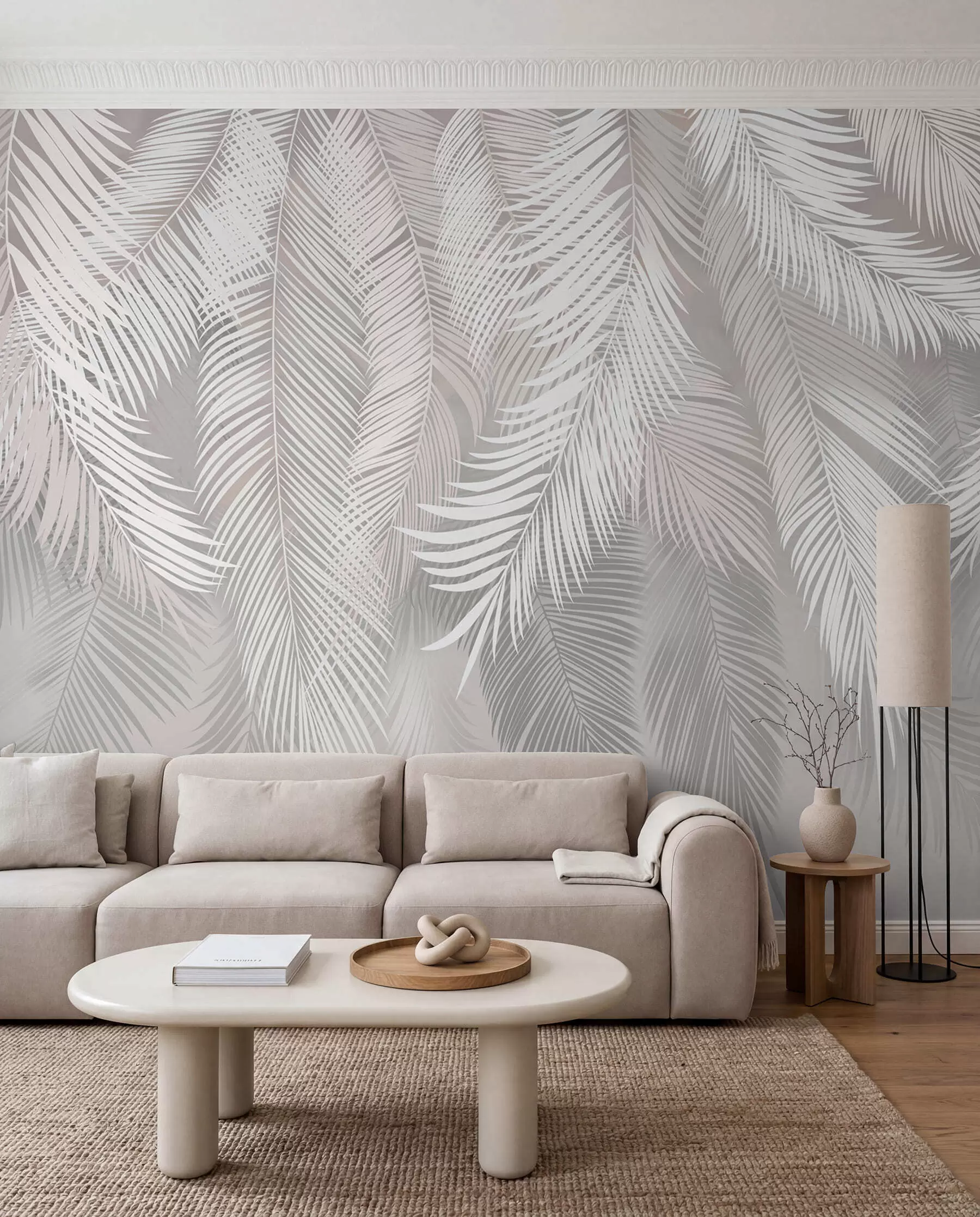 murales de pared Hojas de palma gris u48556