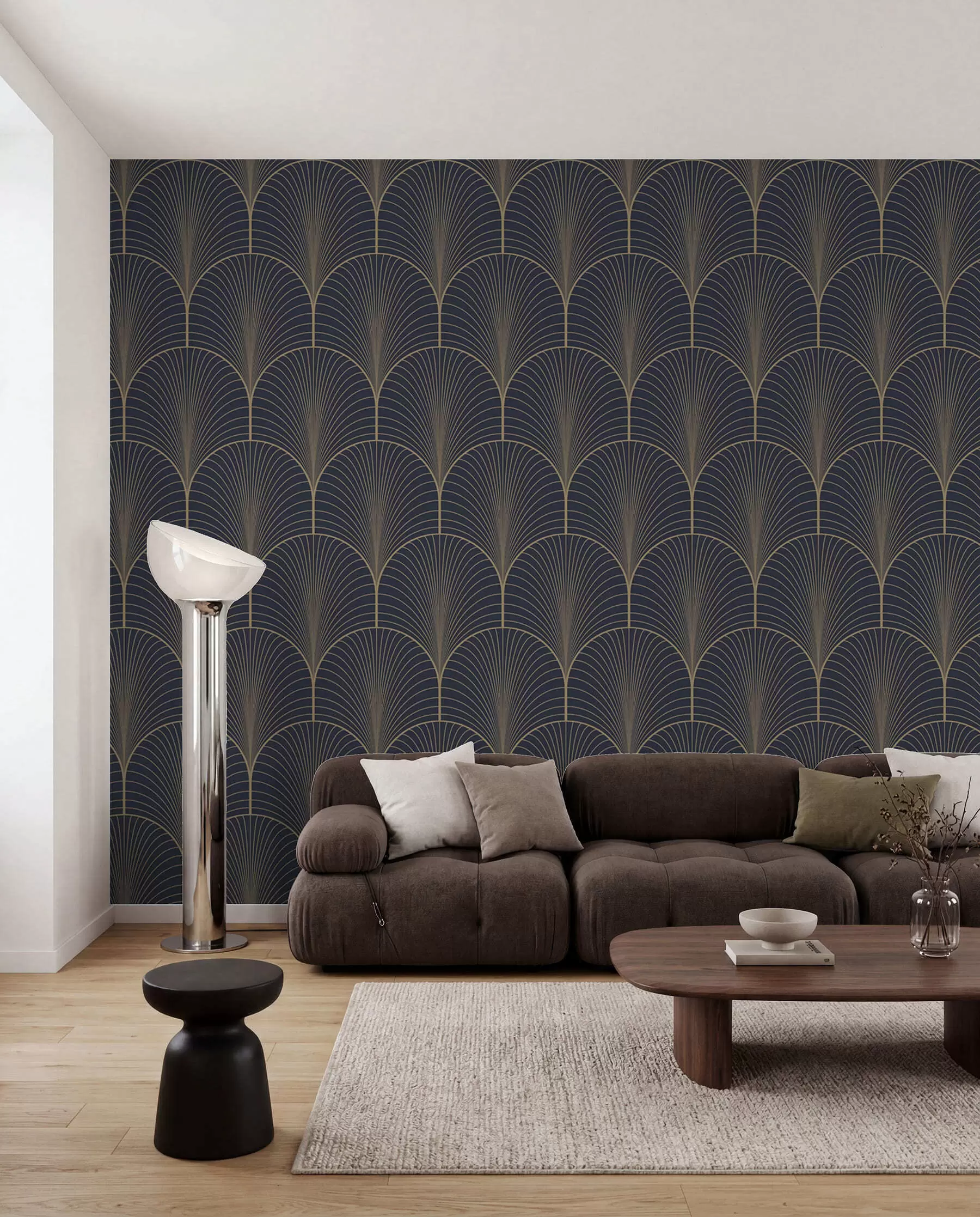 murales de pared Abanicos dorados art déco u53246