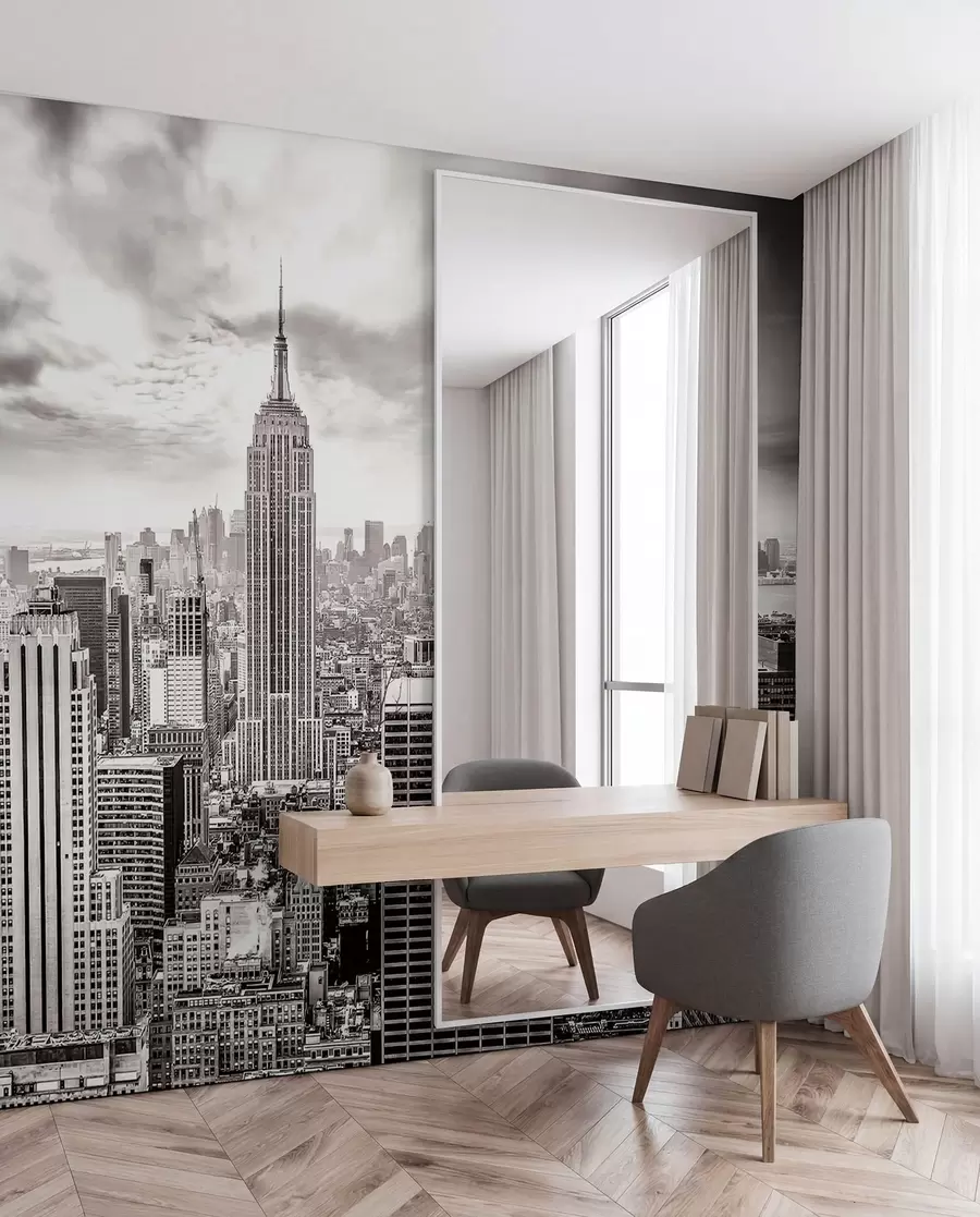 murales de pared Manhattan en monocromo u58762