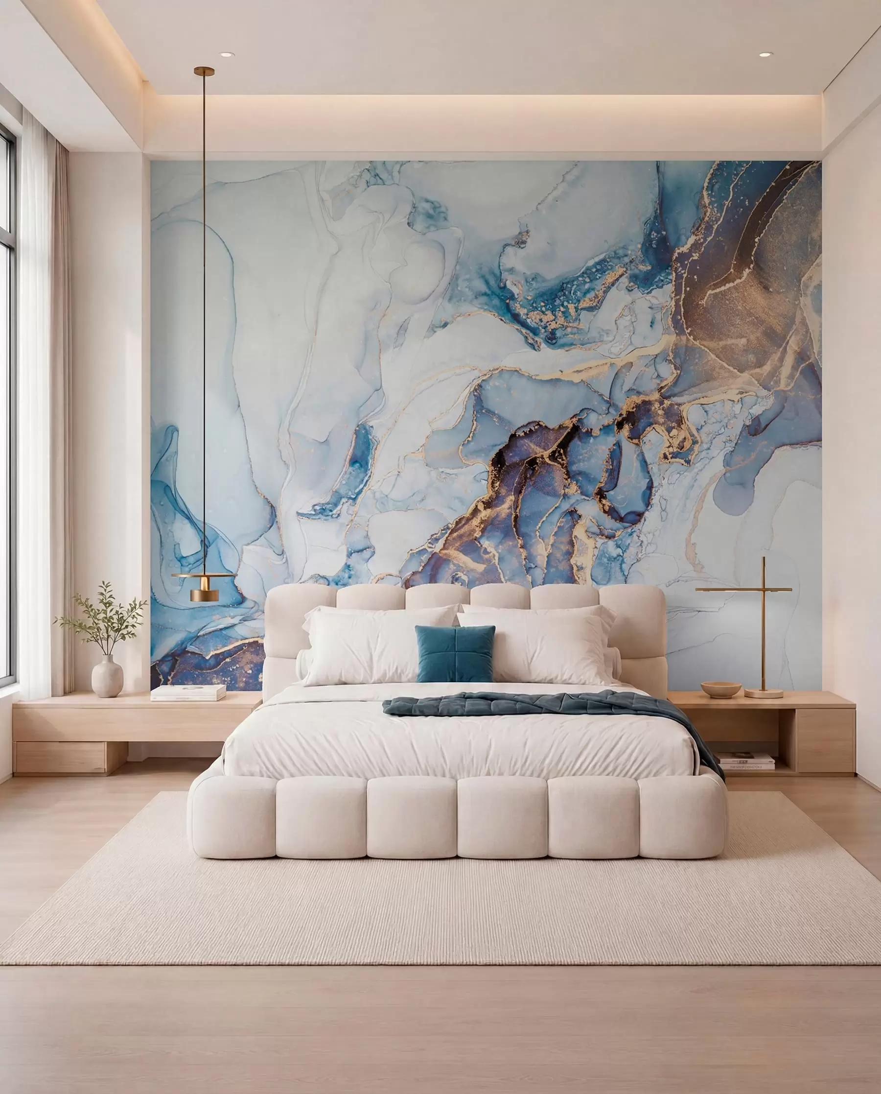 murales de pared Mármol azul con cobre u70767