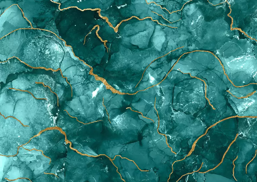 murales de pared Arte abstracto turquesa, mármol, fluido u70782