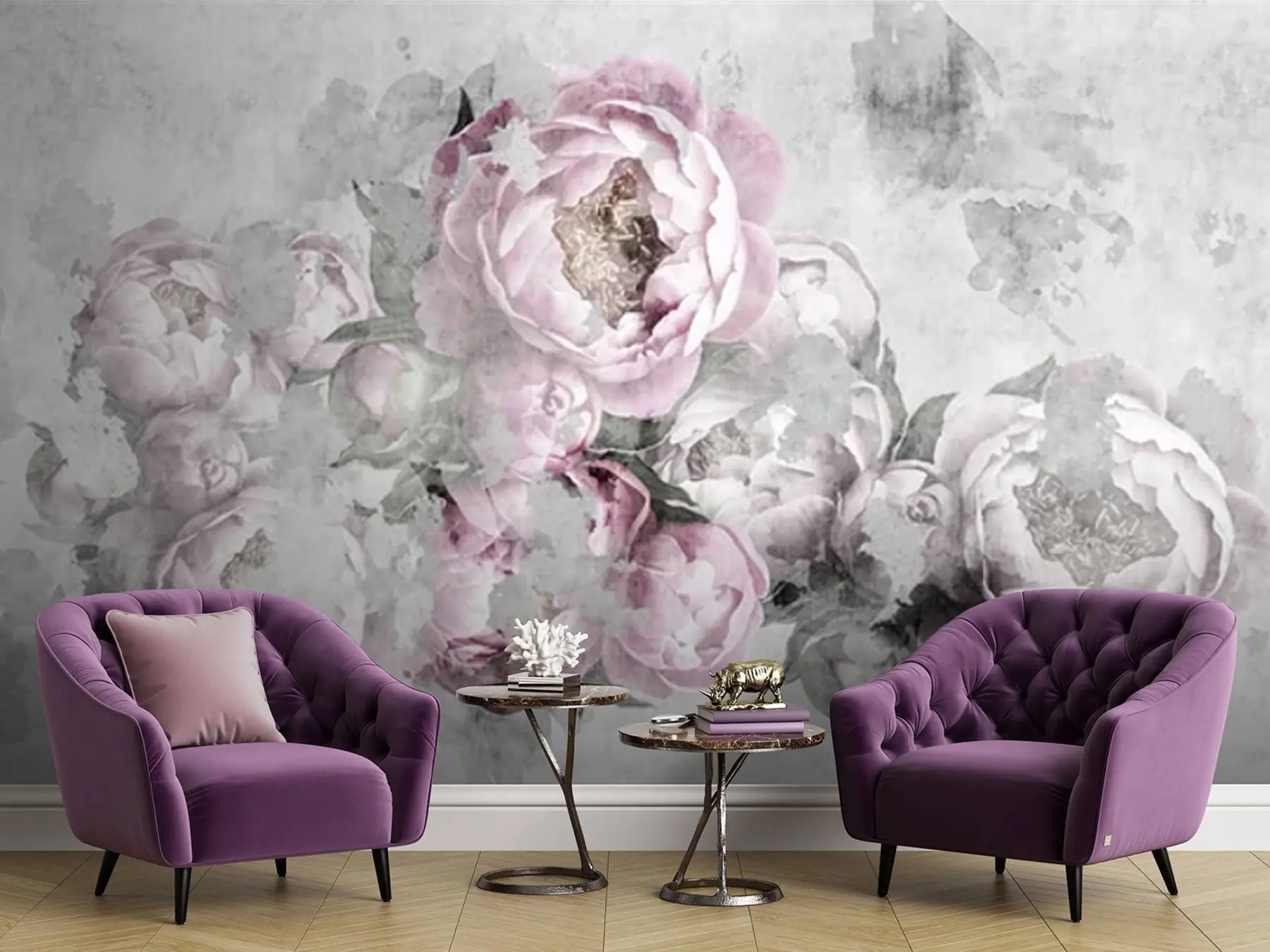 murales de pared Peonias delicadas u71289