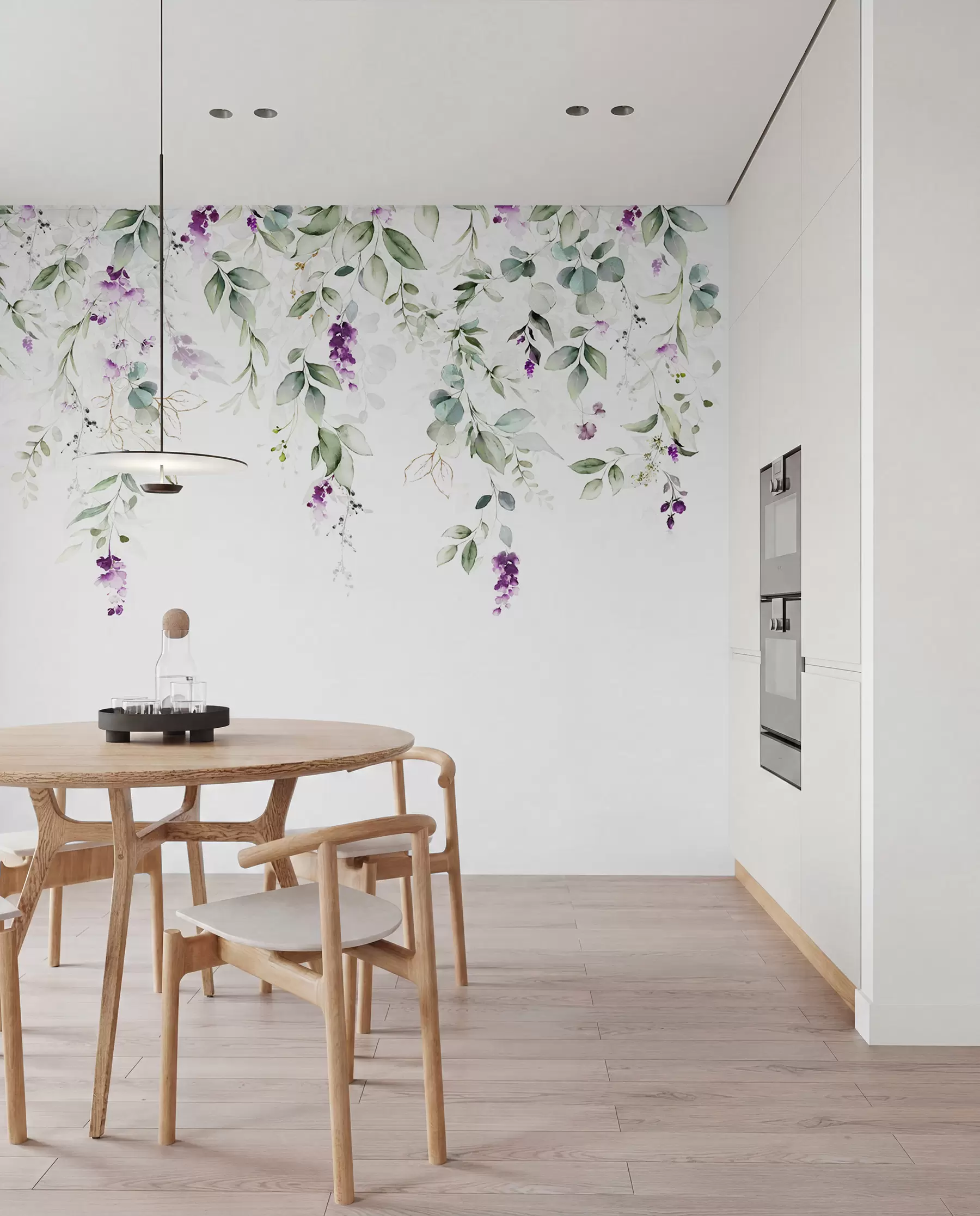 murales de pared composición en acuarela con flores de lavanda u99687