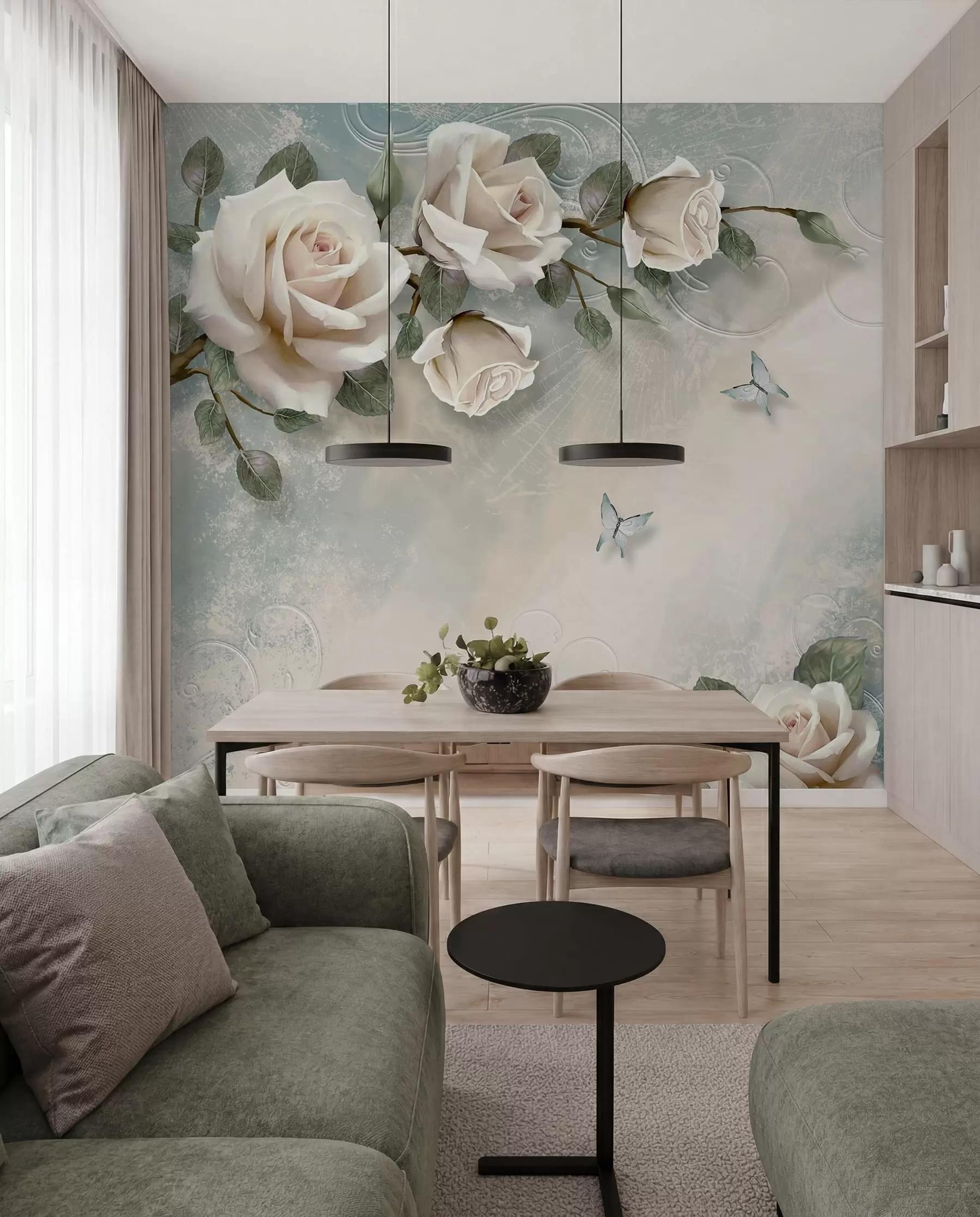 murales de pared Rosas color crema I u31353d1