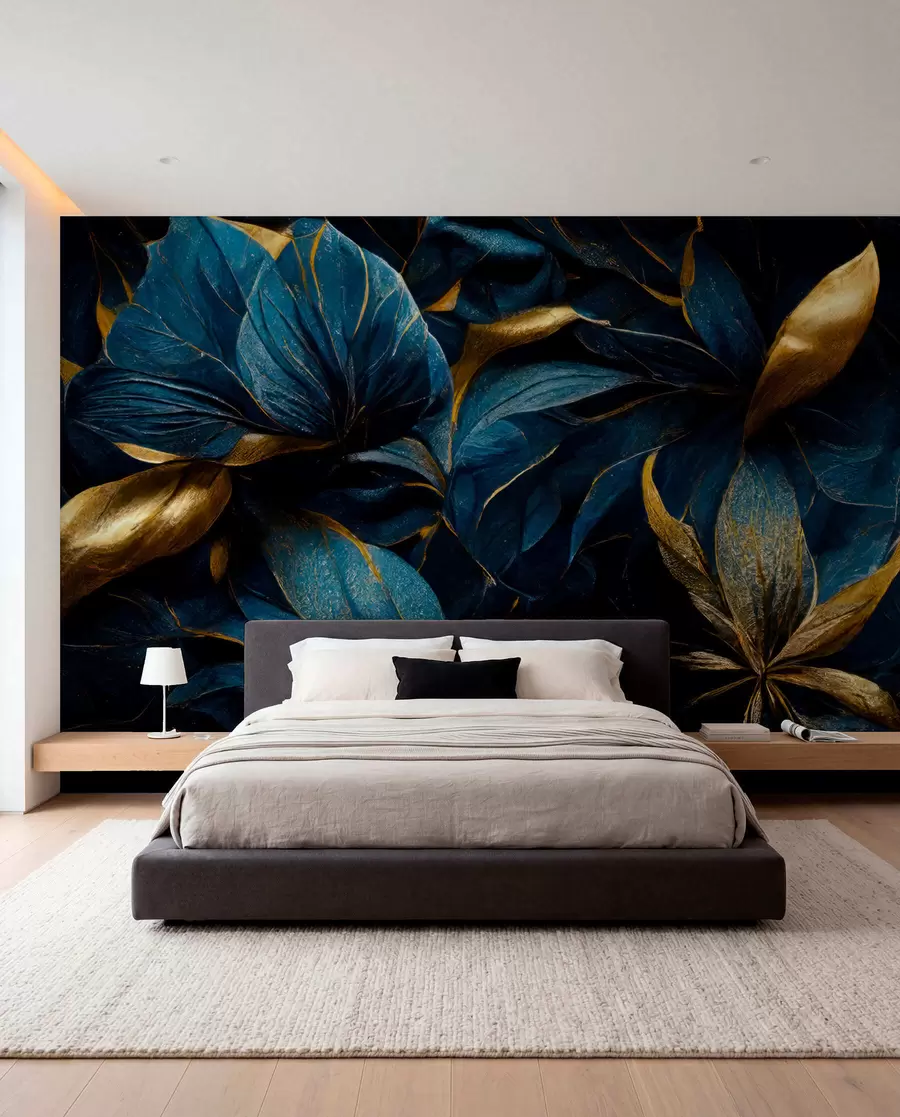 murales de pared Flores reales azules u74140d1