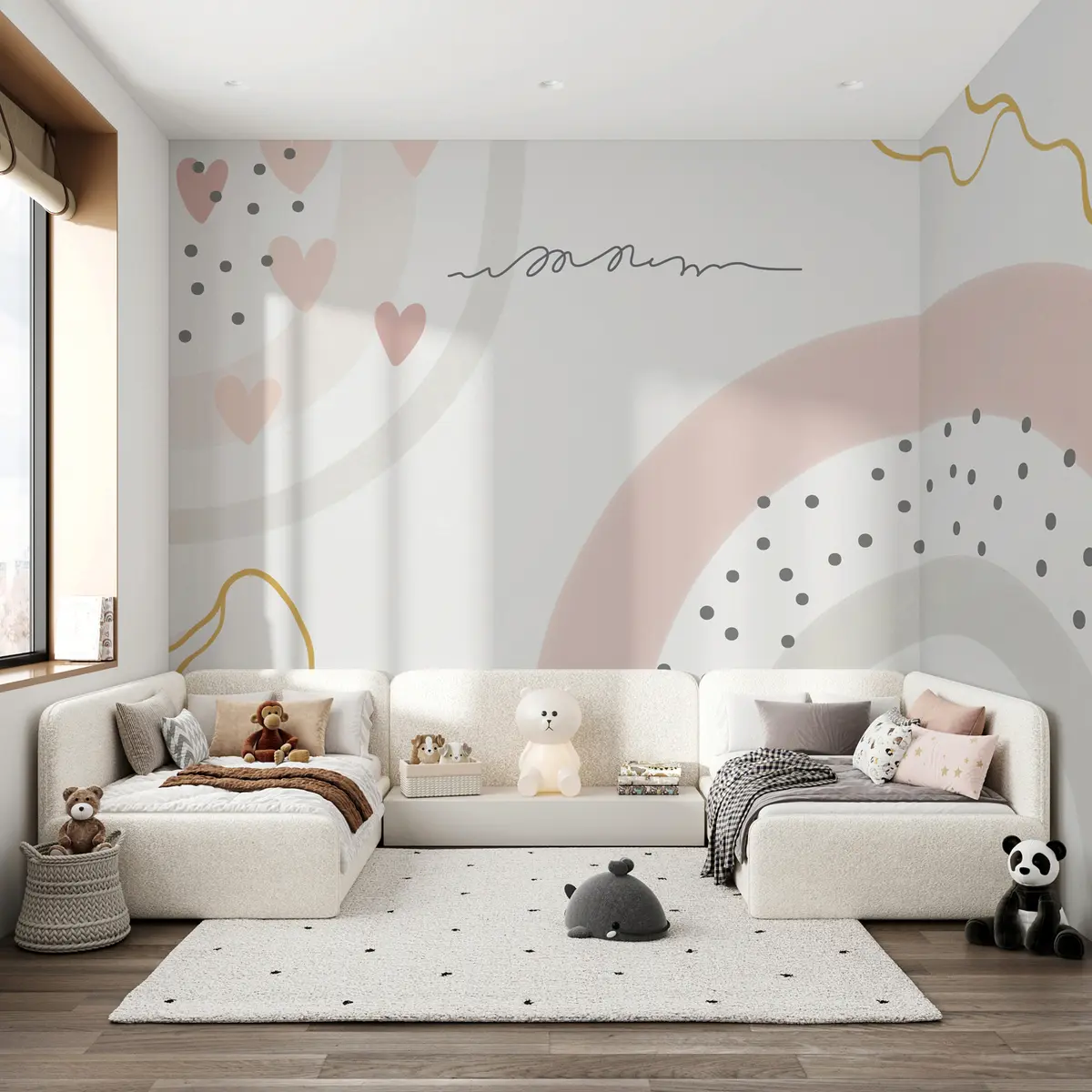 murales de pared Arcoíris de lunares u99373