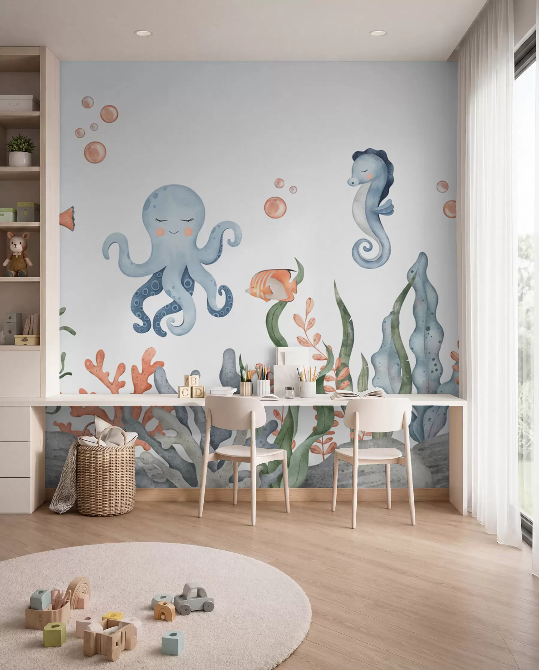 murales de pared Pequeños amigos del océano w00383