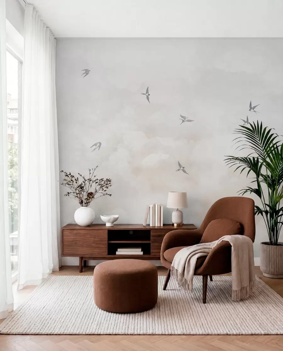 murales de pared Cielo con golondrinas w00526v2