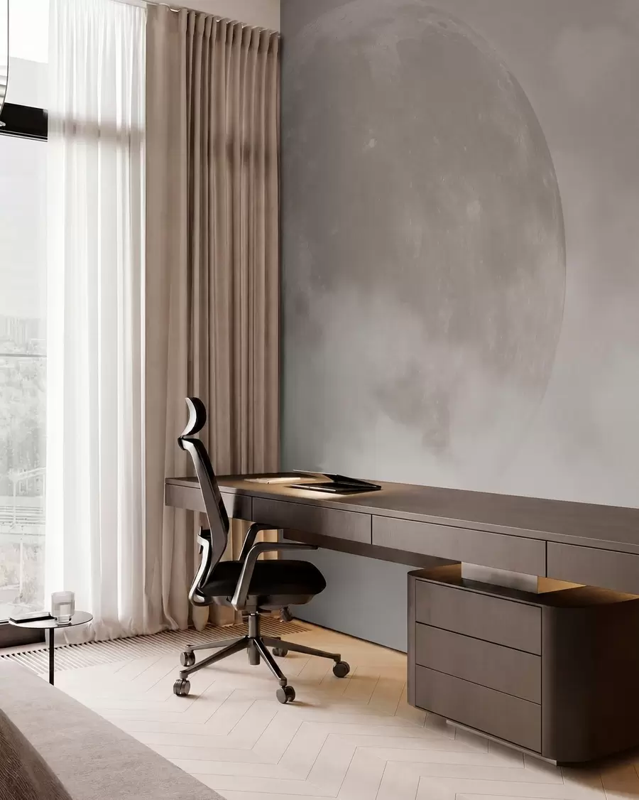murales de pared Luna en un cielo beige w00548