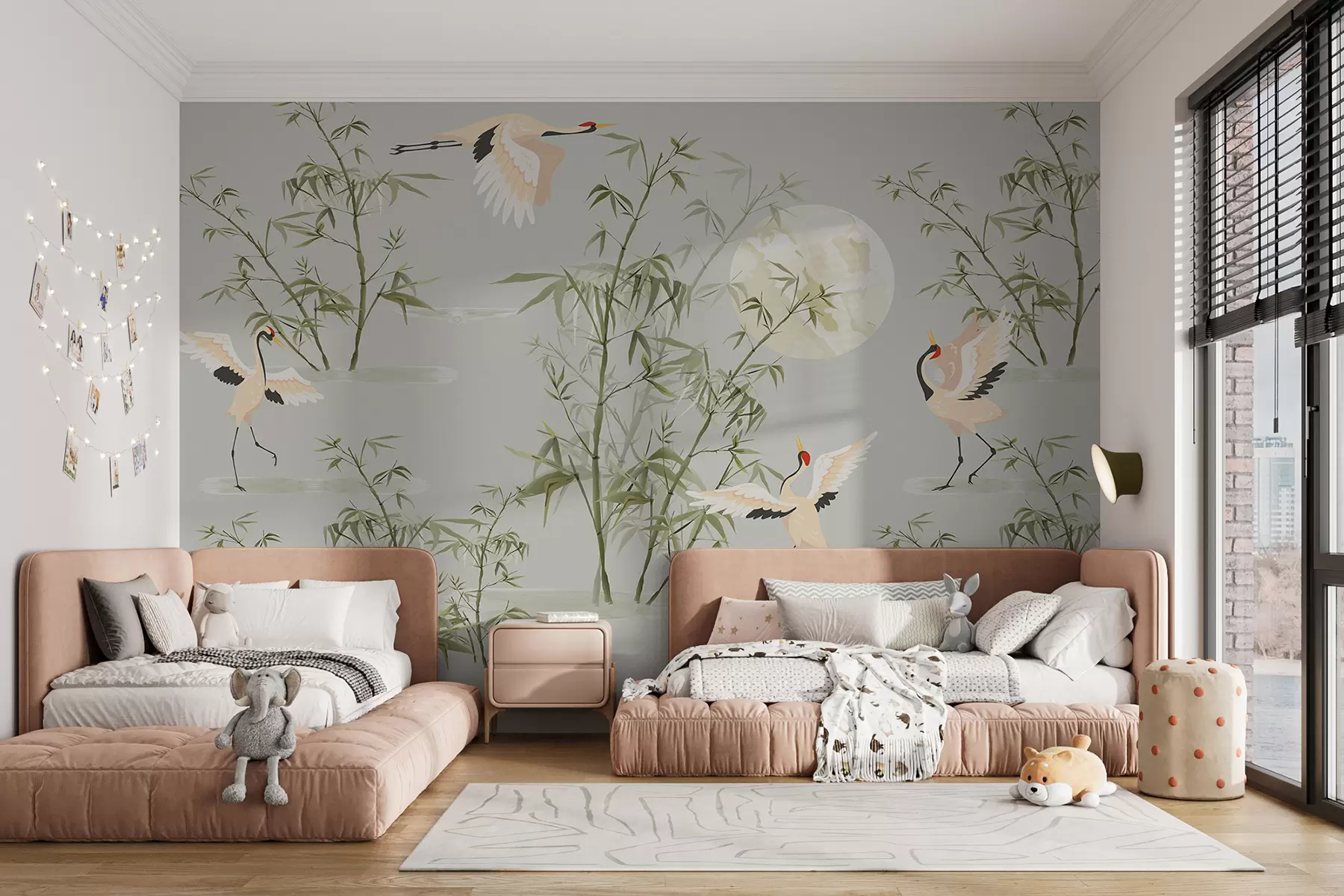 murales de pared  Estilo japonés con bambú. w00520