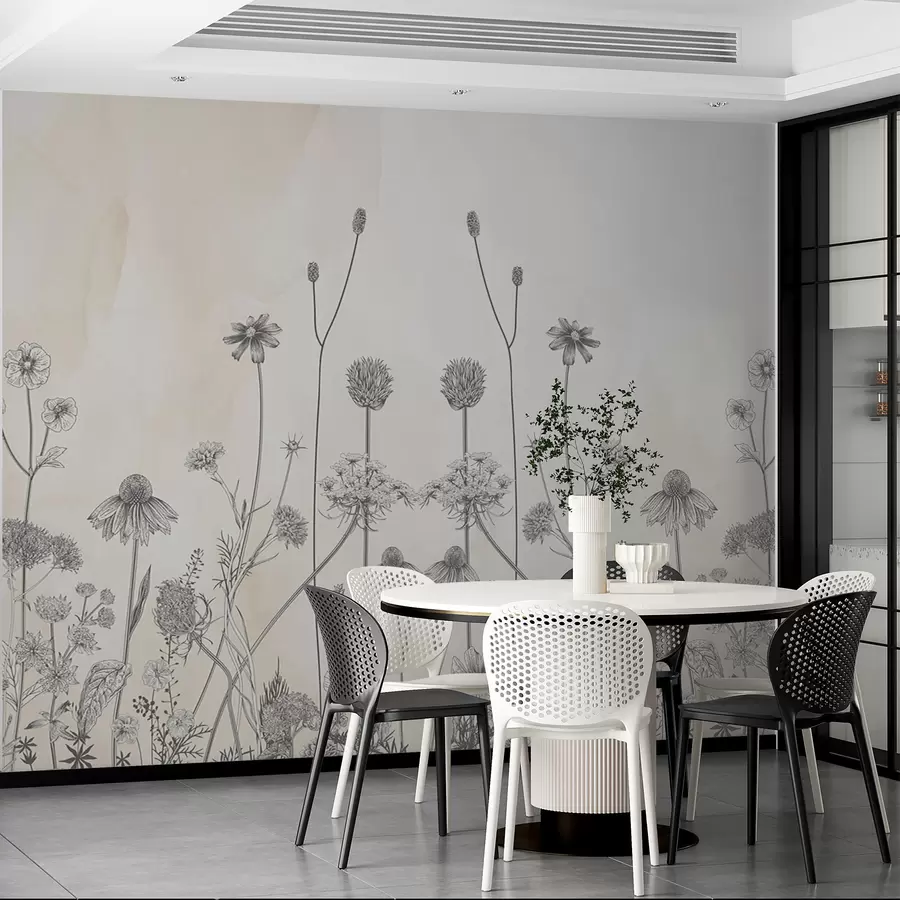 Murales de pared Flores secas sobre un fondo de papel viejo w00518 murales de pared Flores secas sobre un fondo de papel viejo w00518