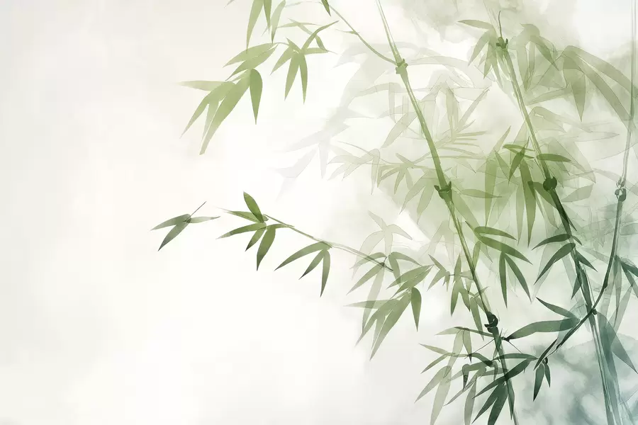 murales de pared Ramas con hojas de acuarela. w00687