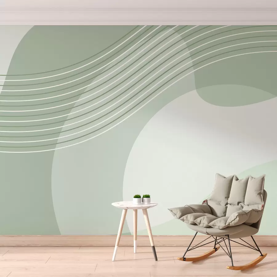 murales de pared Formas geométricas nueva tendencia color verde w00826v4