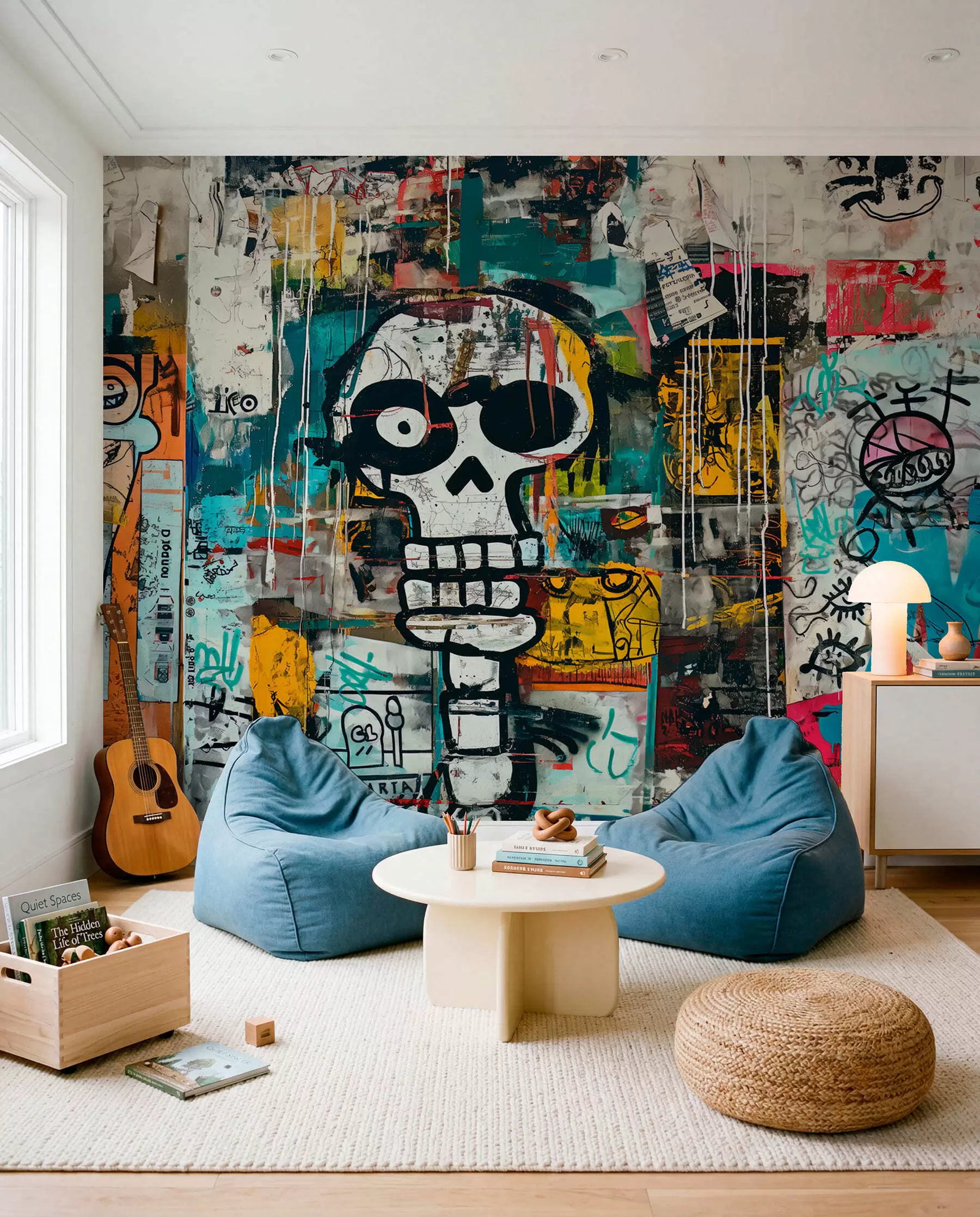murales de pared Calavera en grafiti w01187