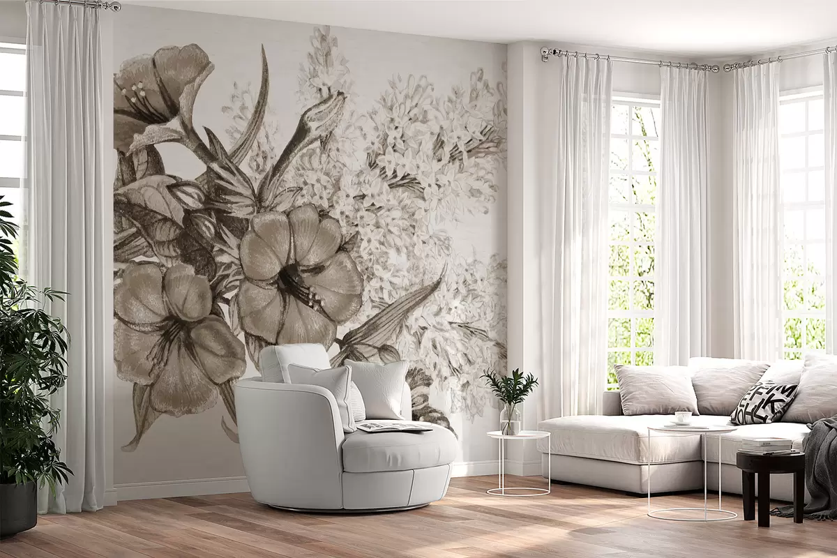 murales de pared ramo de campo w01236v2