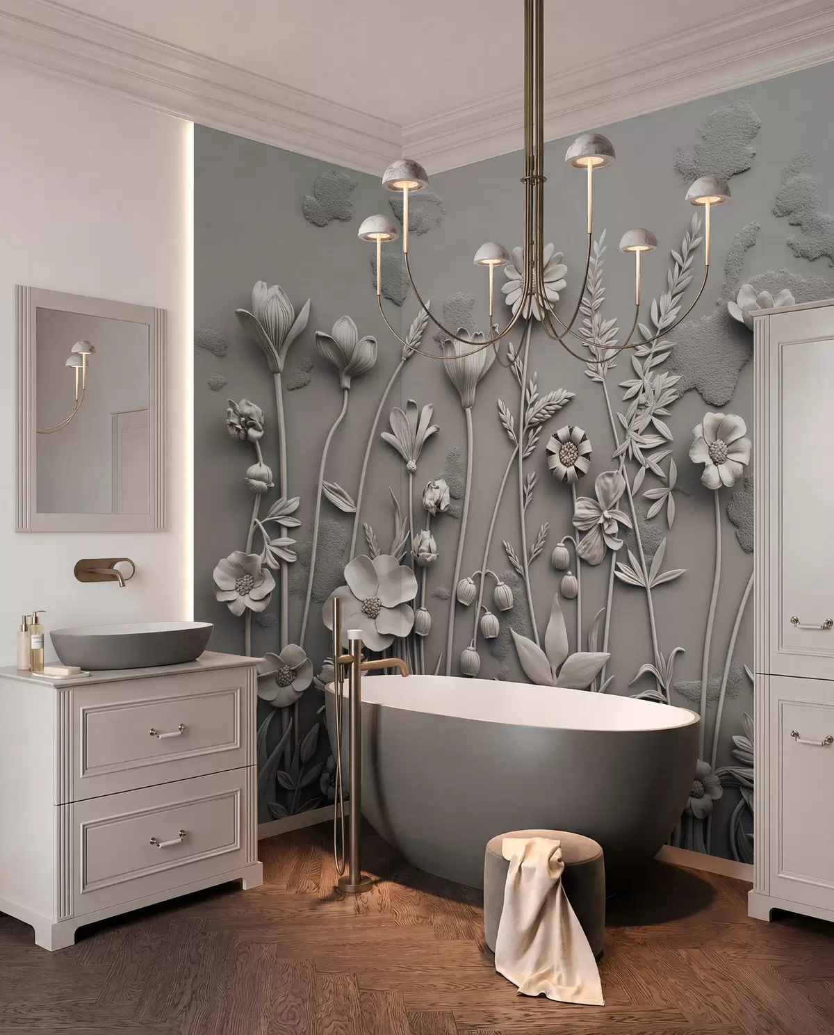 murales de pared Campo de flores 3D w07869v1