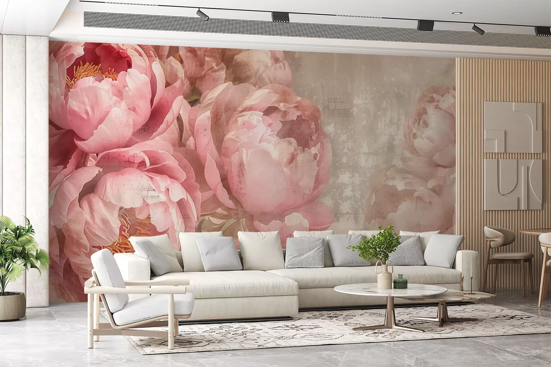 murales de pared Peonías vintage w01323