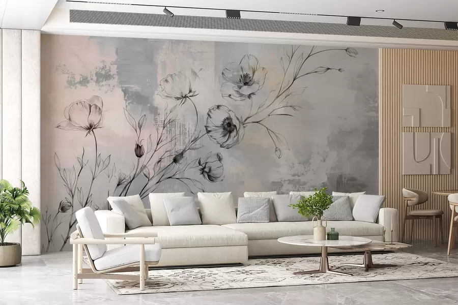 murales de pared Rama con flores w07937