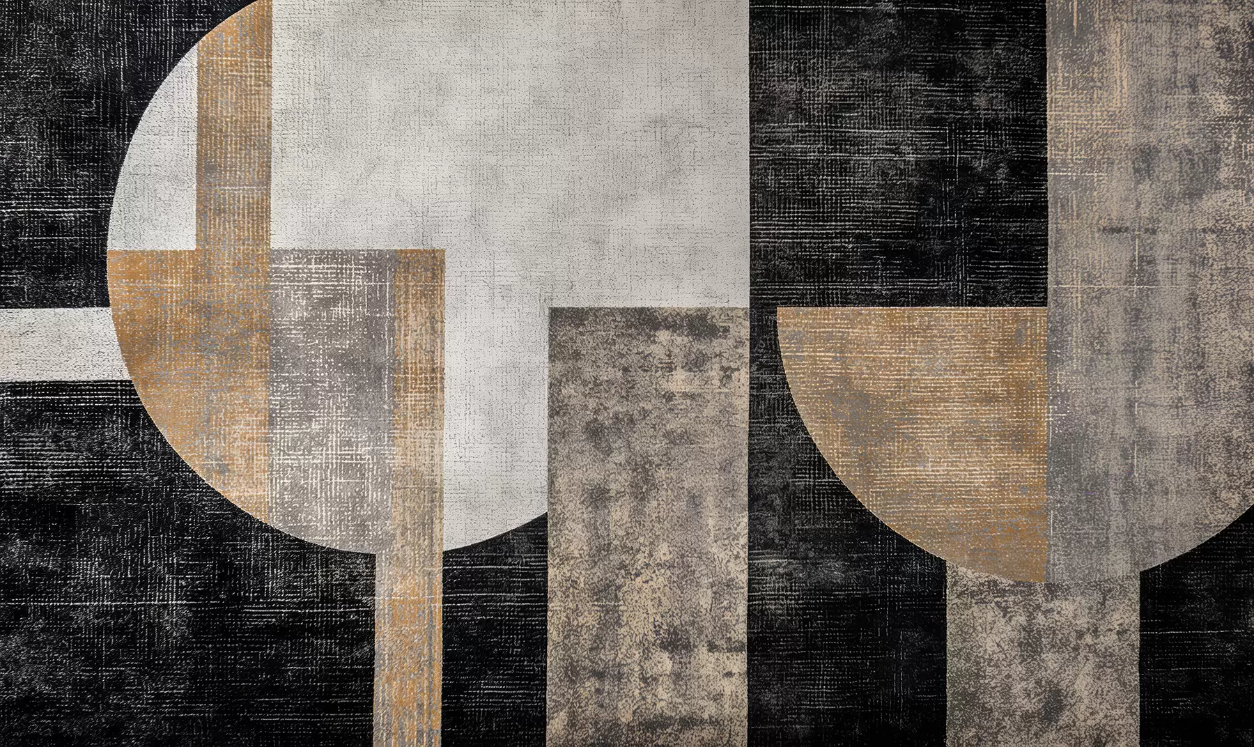 murales de pared Abstracción texturizada moderna en colores negro y naranja w07878