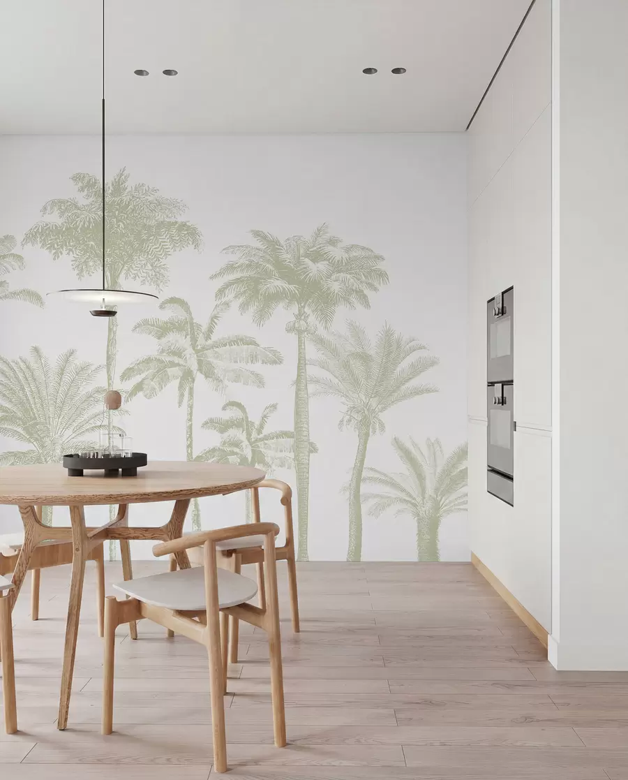 murales de pared Palmeral verde salvia w08111v3