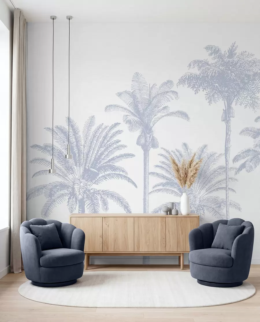 murales de pared Palmeral en lila w08111v4