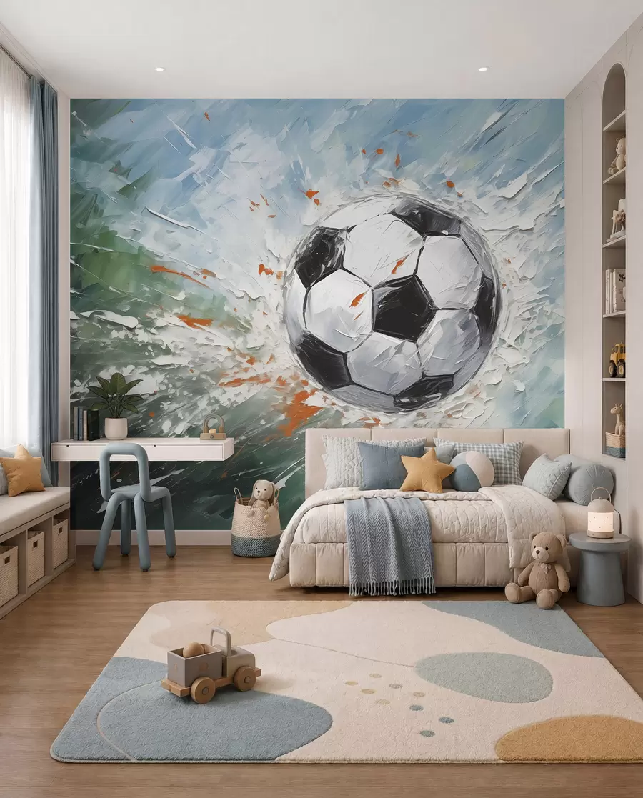 murales de pared Balón a pinceladas w08117