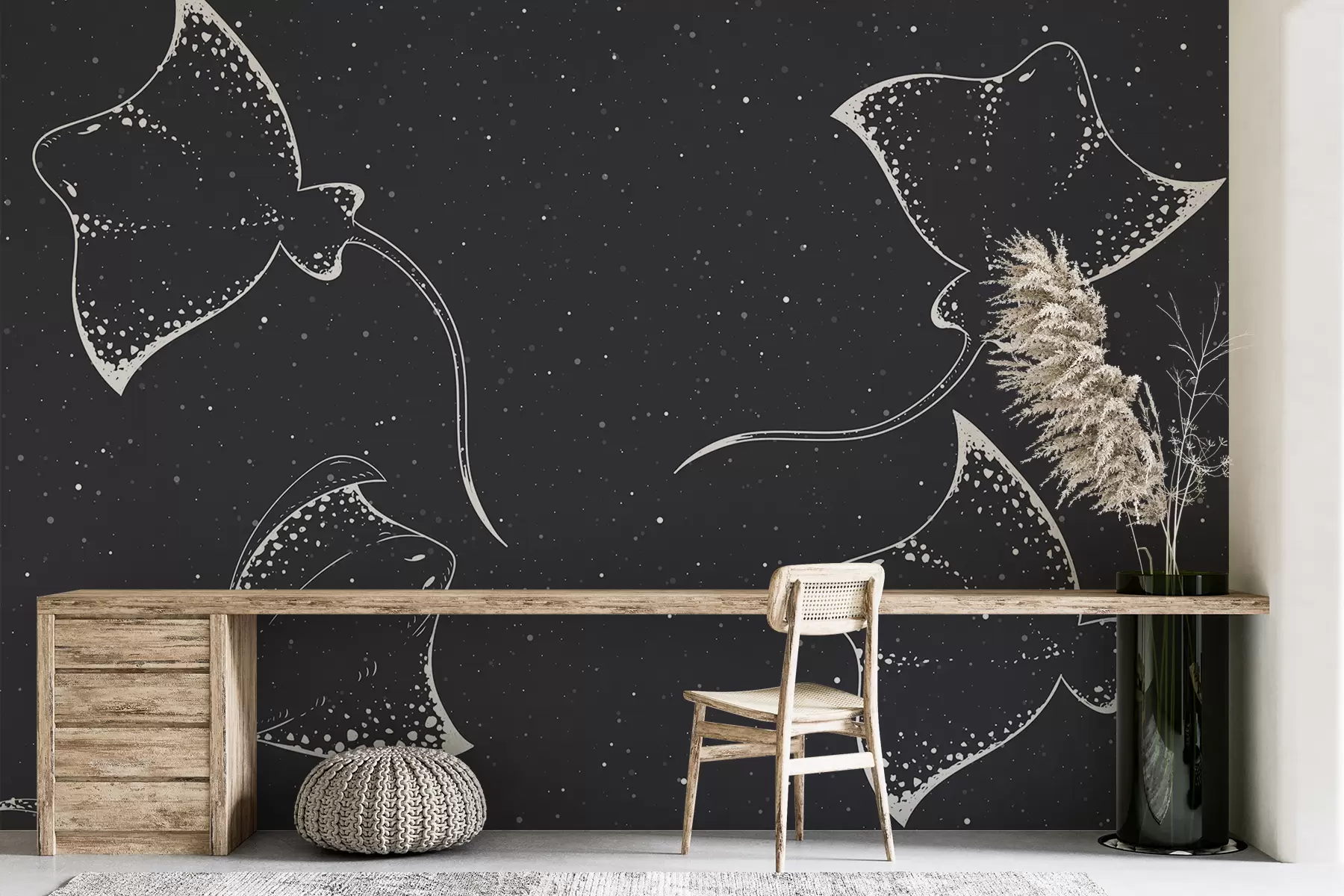 murales de pared Grandes rayas y puntos. w08072