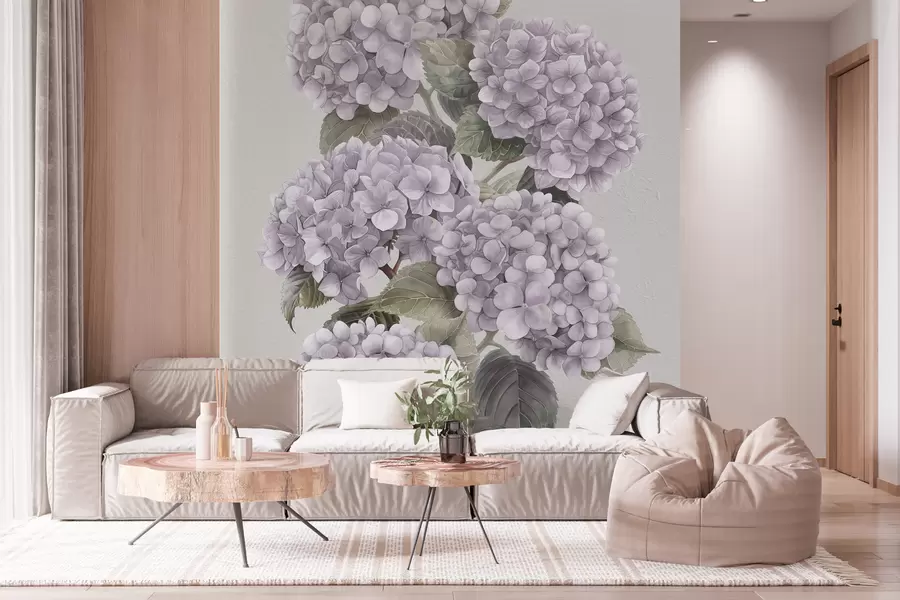 Murales de pared Ramas de hortensia en suaves colores rosa w08176v1 murales de pared Ramas de hortensia en suaves colores rosa w08176v1