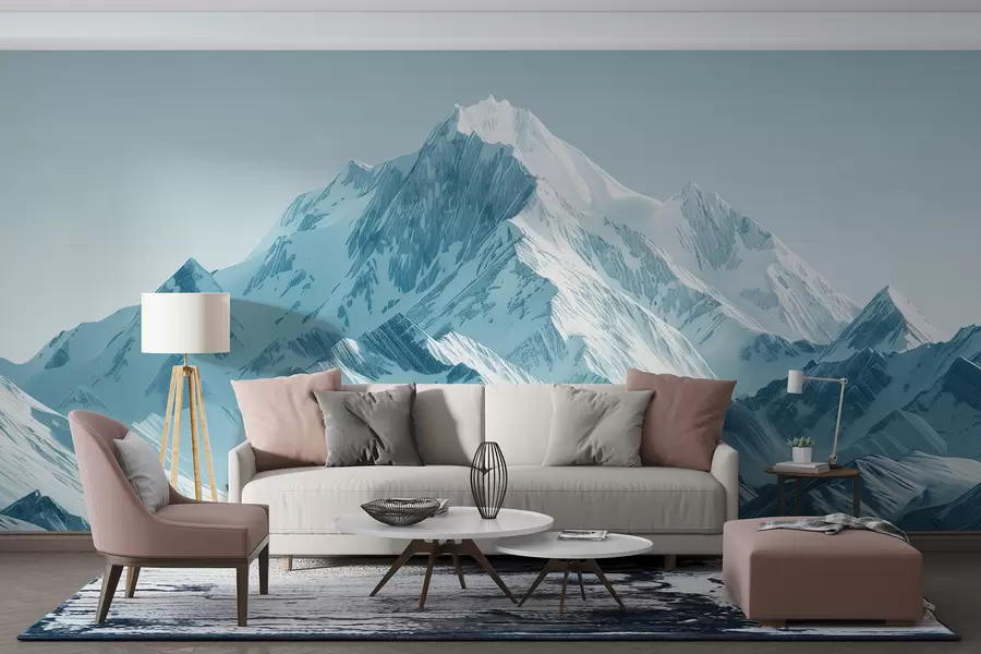 Murales de pared Montañas azules nevadas w01391 murales de pared Montañas azules nevadas w01391