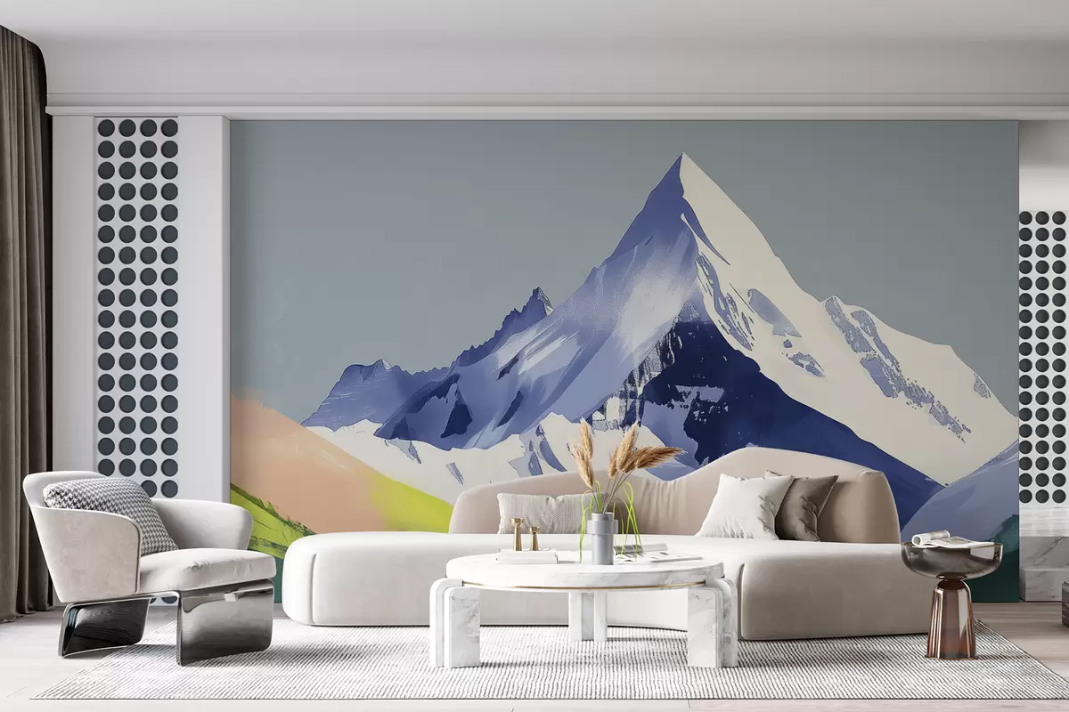 Murales de pared Paisaje de montaña con pinceladas w01394 murales de pared Paisaje de montaña con pinceladas w01394