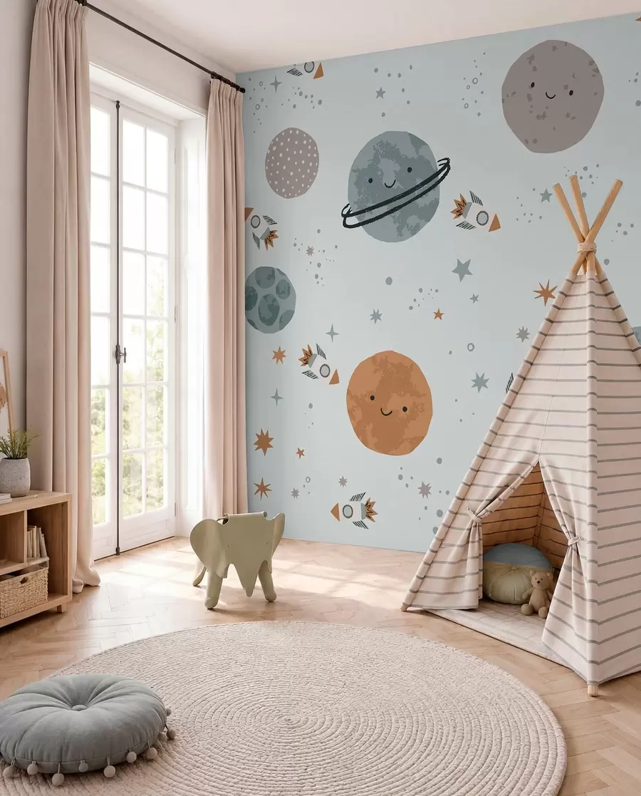 murales de pared Planetas sonrientes w01417