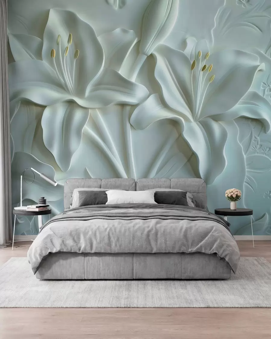 murales de pared Lirios esculpidos en salvia w01434v1