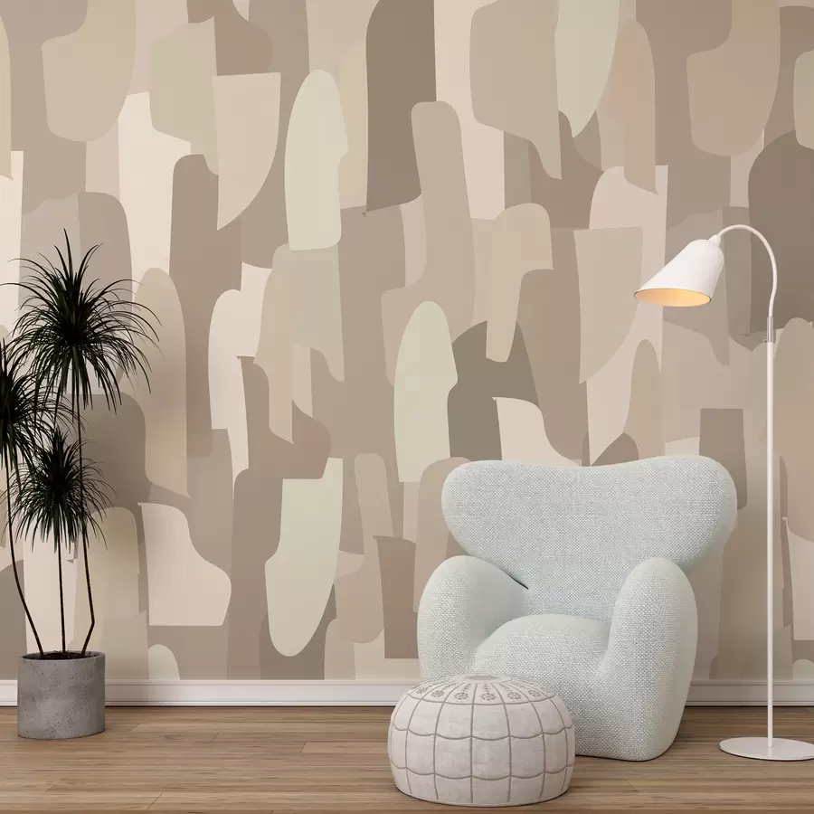 Murales de pared Papel pintado de arte moderno abstracto en tonos beige que imita piezas de colores para un diseño interior elegante w00987 murales de pared Papel pintado de arte moderno abstracto en tonos beige que imita piezas de colores para un diseño interior elegante w00987