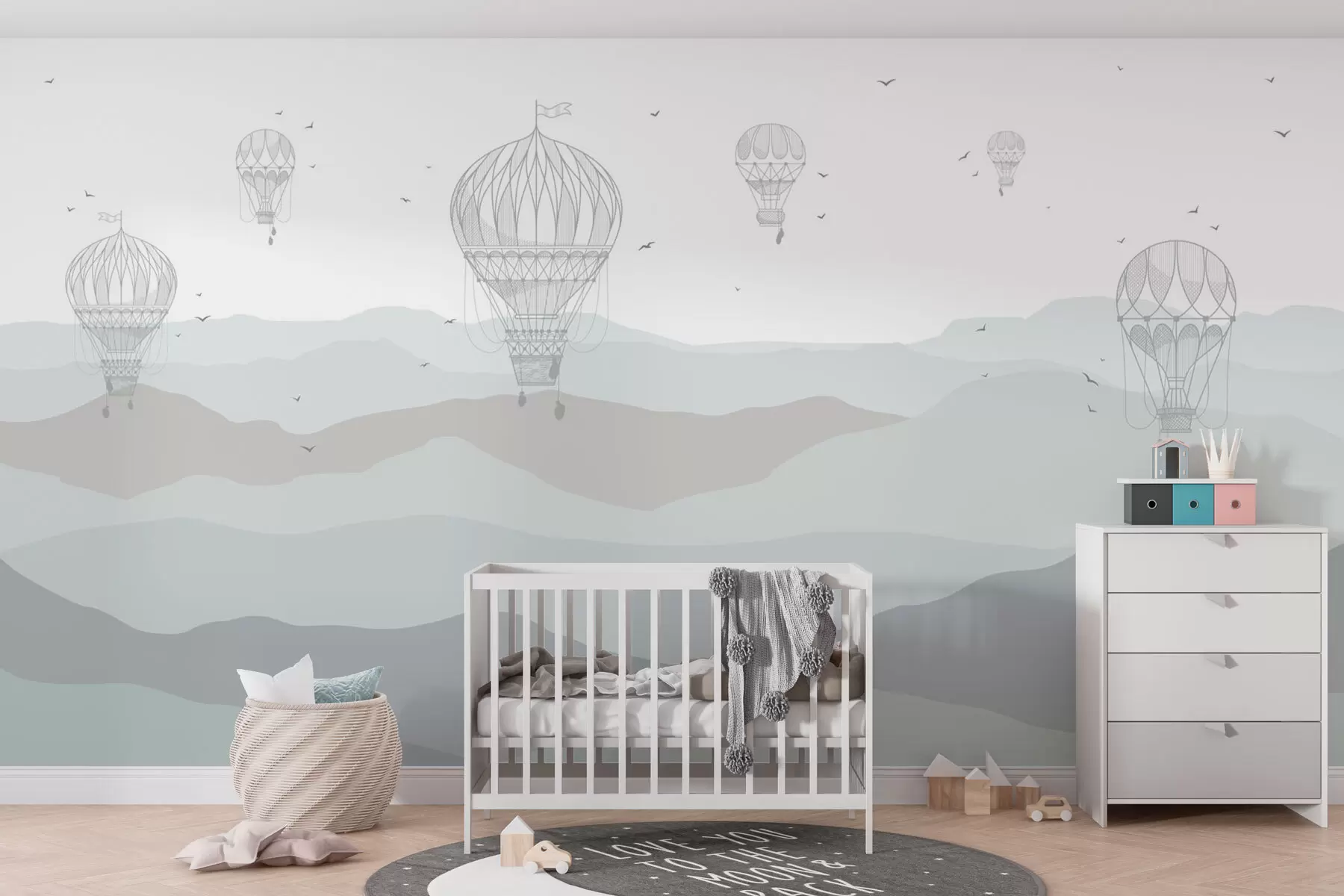 murales de pared Globos y montañas w01462v1