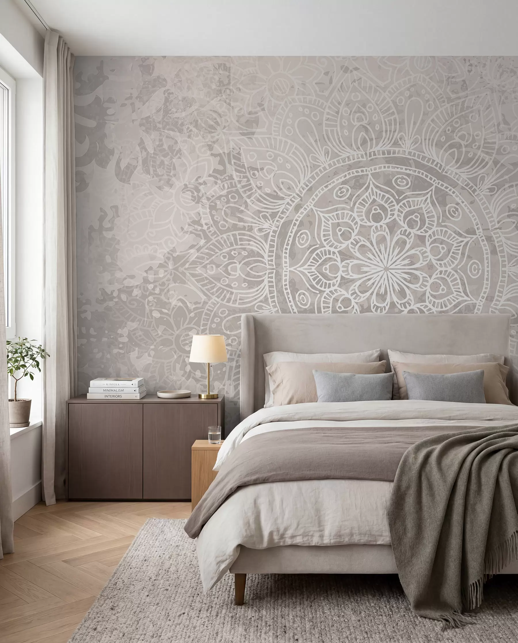 murales de pared Mandala de líneas finas w08246
