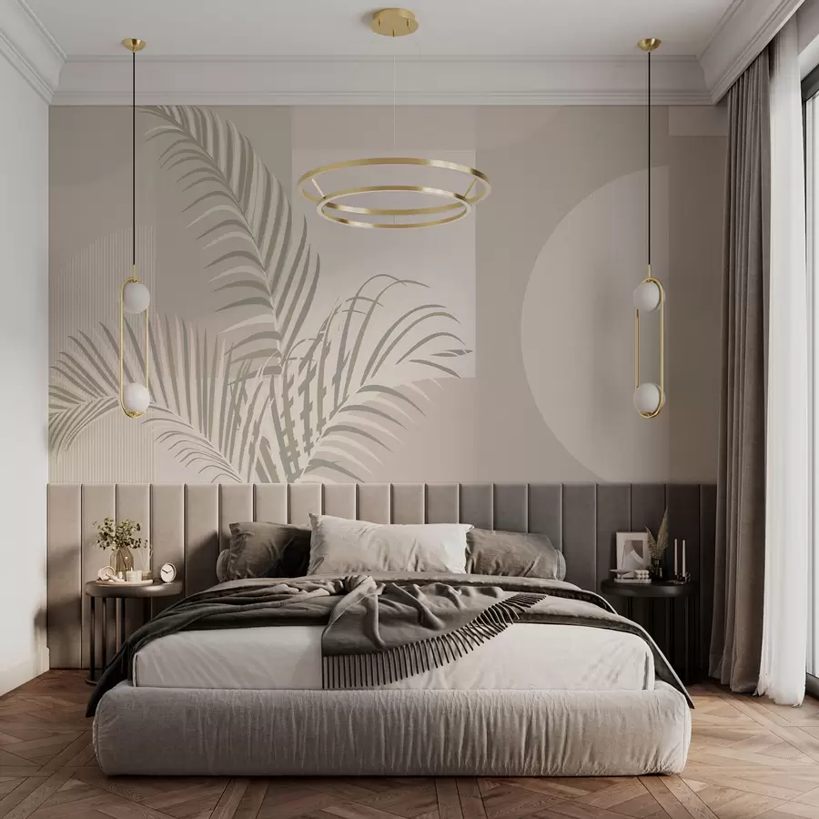murales de pared Geometría y hojas de palma w01501