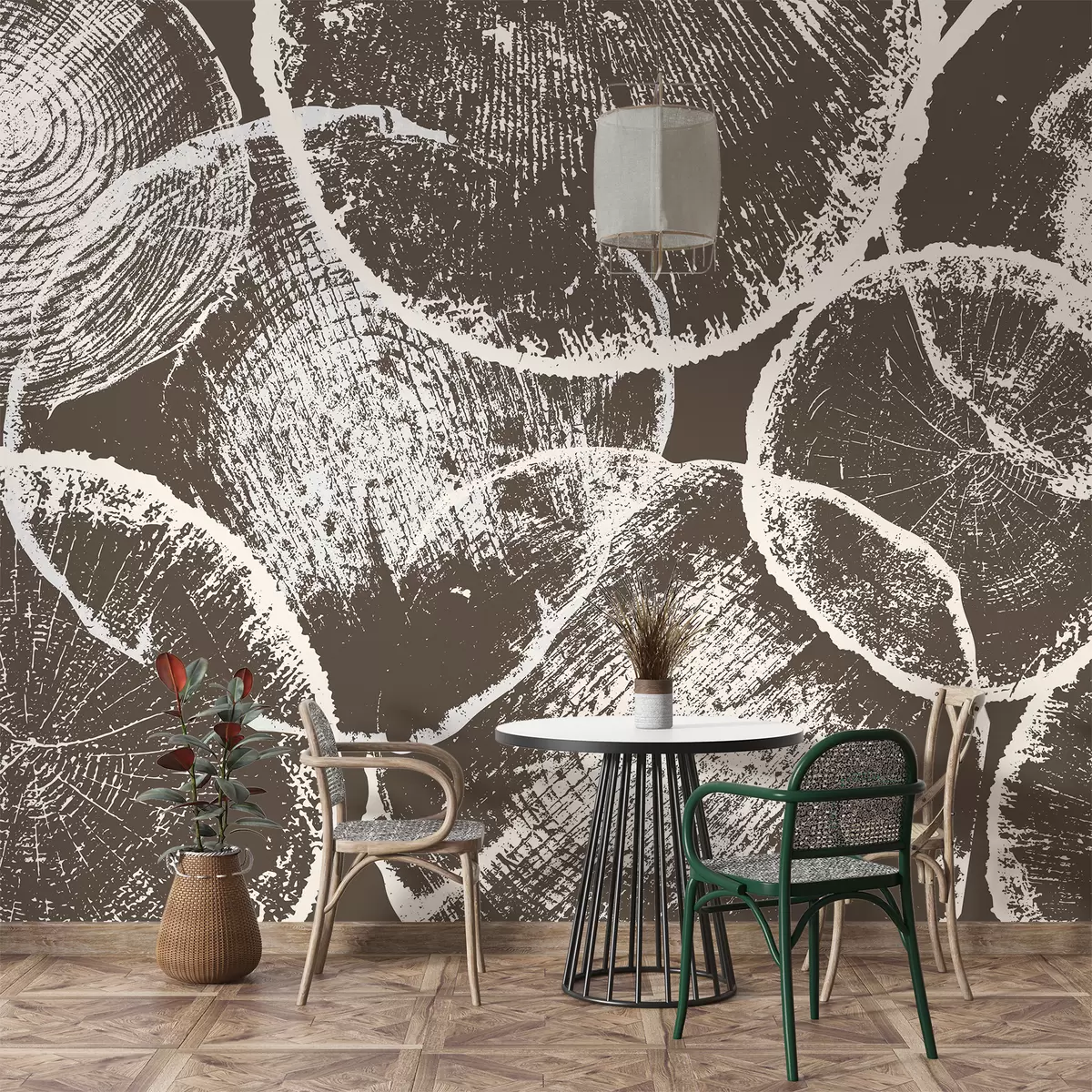 Murales de pared Anillos de árboles marrones w01508v1 murales de pared Anillos de árboles marrones w01508v1