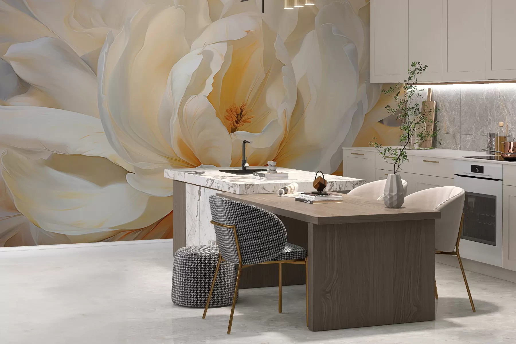 murales de pared Una peonía en flor w01558