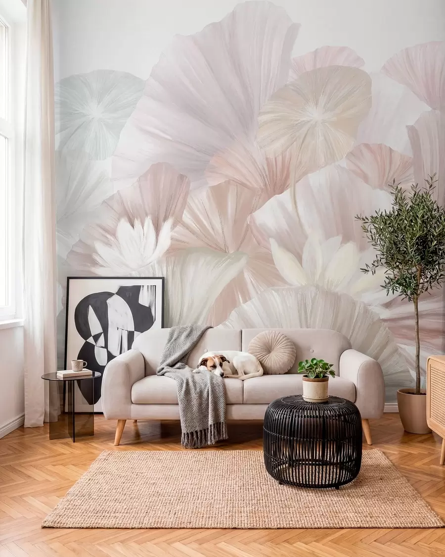murales de pared Abanicos de pétalos rosas w08265v1