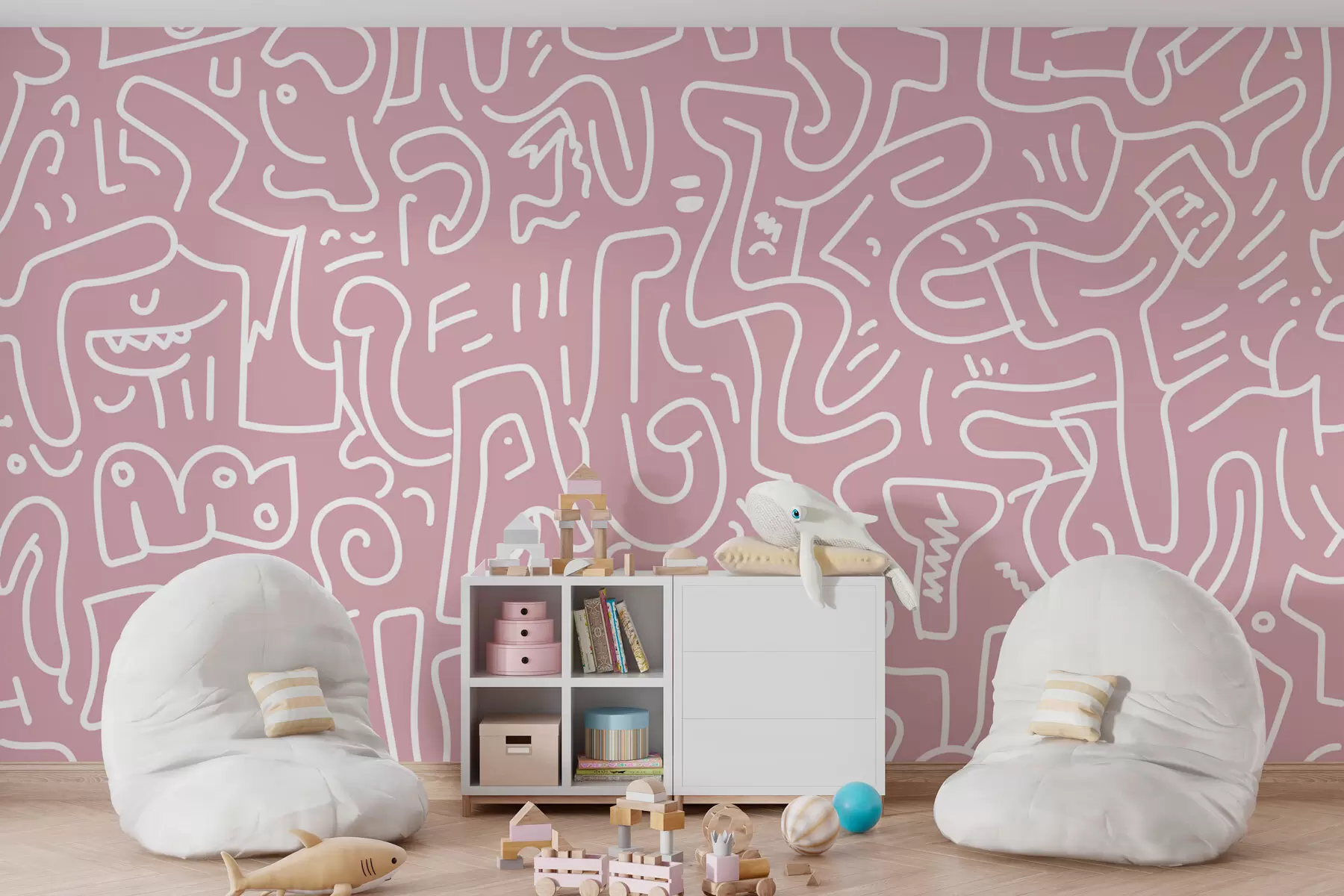 murales de pared Grafitis con estilo para niños w08300v3