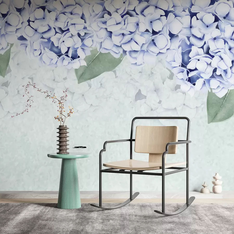 Murales de pared flores de hortensia, flores azules, flores de arriba, flores grandes w01597 murales de pared flores de hortensia, flores azules, flores de arriba, flores grandes w01597