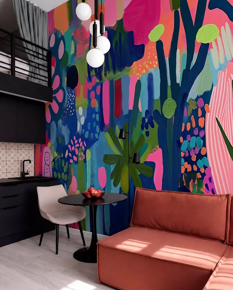 murales de pared Dibujo abstracto brillante w08284