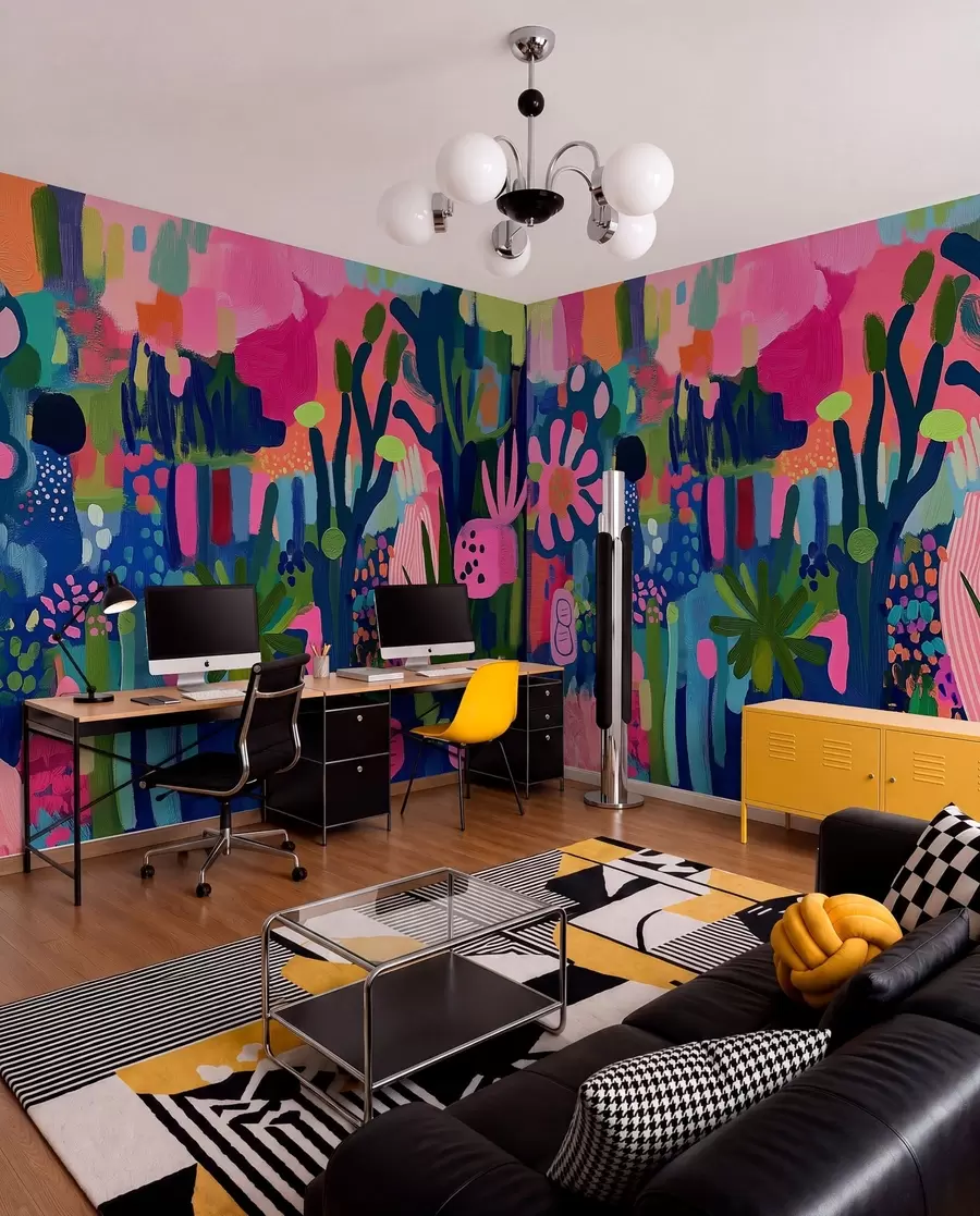 murales de pared Dibujo abstracto brillante w08284