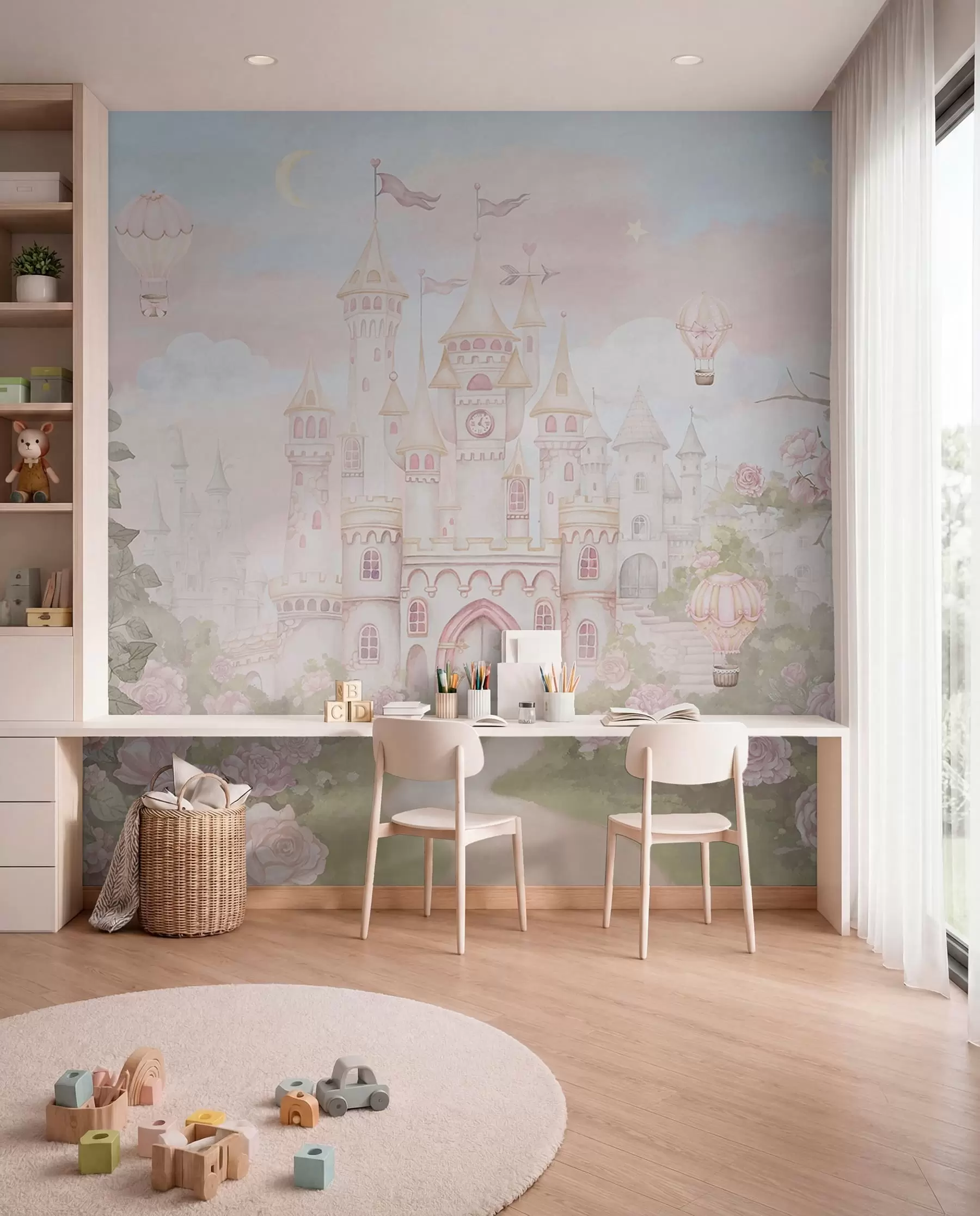 murales de pared Castillo en un reino floral w01524