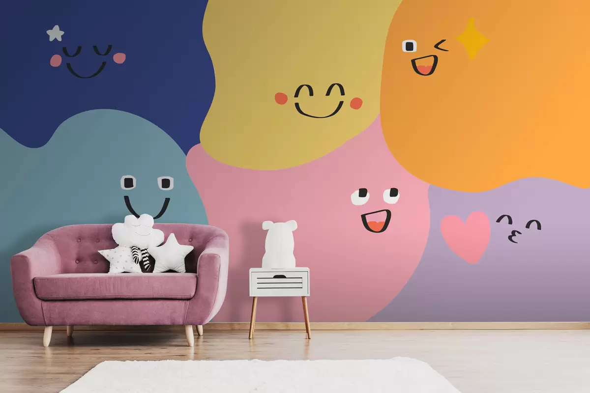 murales de pared Emoticonos divertidos w08302v1