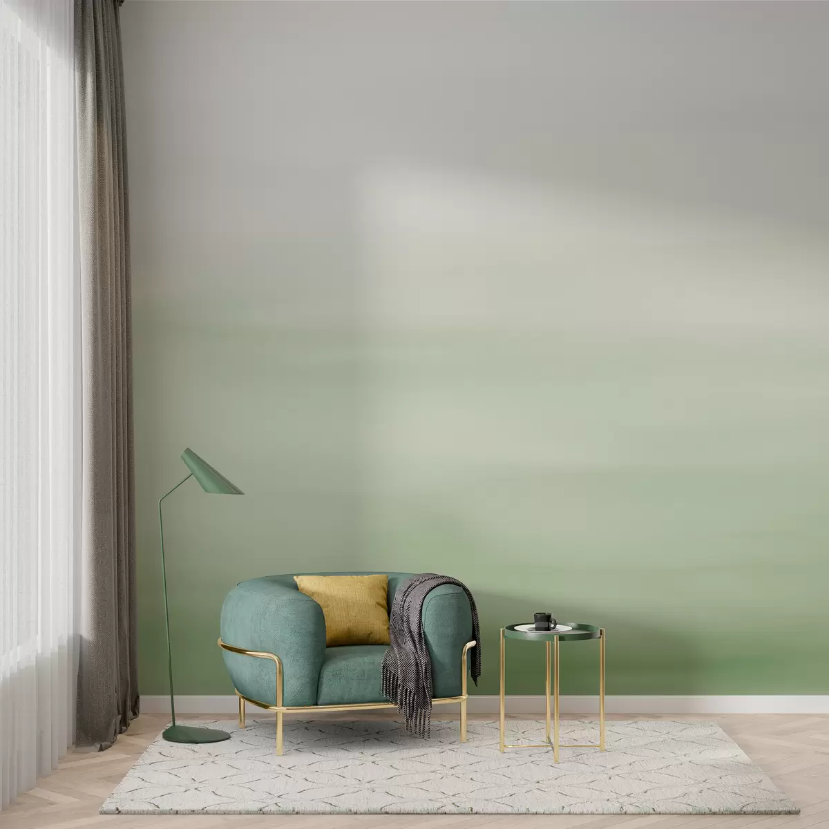 murales de pared Fondo verde ombre w01642